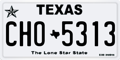 TX license plate CHO5313