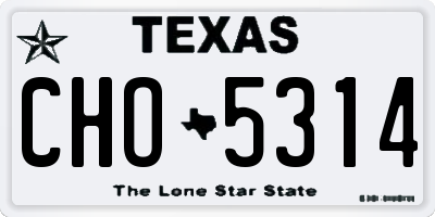 TX license plate CHO5314