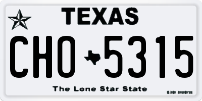 TX license plate CHO5315