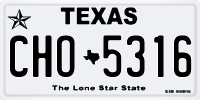TX license plate CHO5316