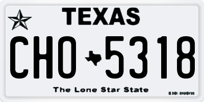 TX license plate CHO5318
