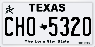 TX license plate CHO5320