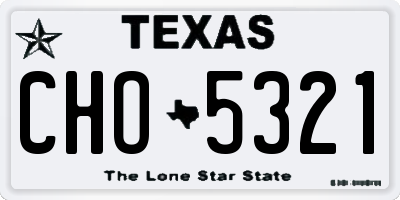 TX license plate CHO5321