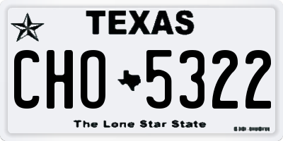 TX license plate CHO5322