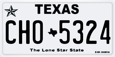 TX license plate CHO5324