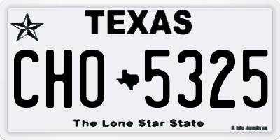 TX license plate CHO5325