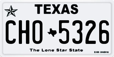 TX license plate CHO5326