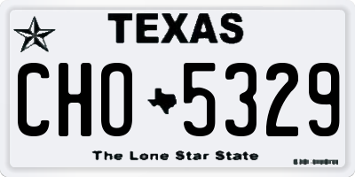 TX license plate CHO5329