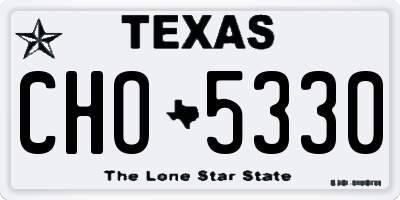 TX license plate CHO5330