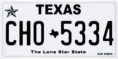 TX license plate CHO5334