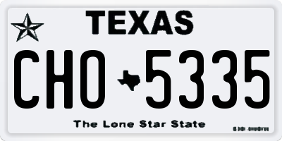 TX license plate CHO5335
