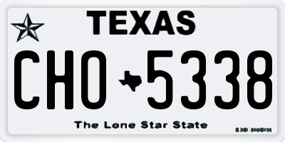 TX license plate CHO5338