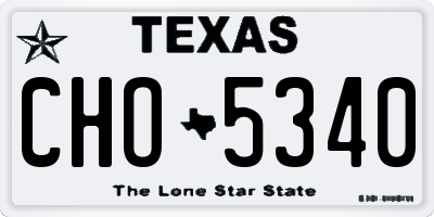 TX license plate CHO5340