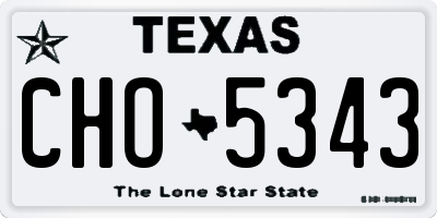 TX license plate CHO5343