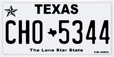 TX license plate CHO5344