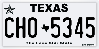 TX license plate CHO5345