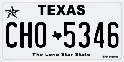 TX license plate CHO5346