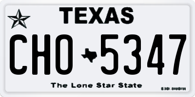 TX license plate CHO5347