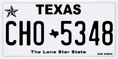 TX license plate CHO5348