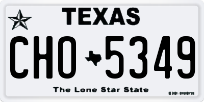 TX license plate CHO5349