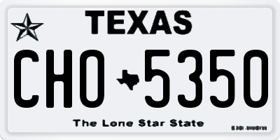 TX license plate CHO5350