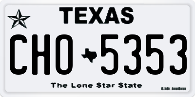 TX license plate CHO5353