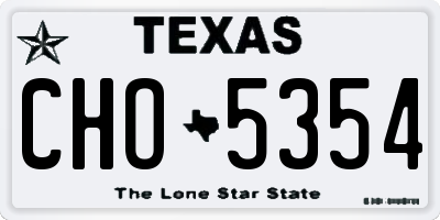 TX license plate CHO5354