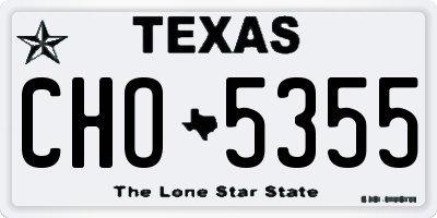 TX license plate CHO5355