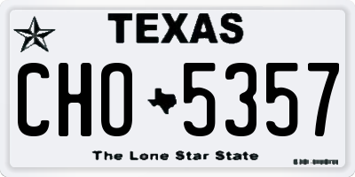 TX license plate CHO5357