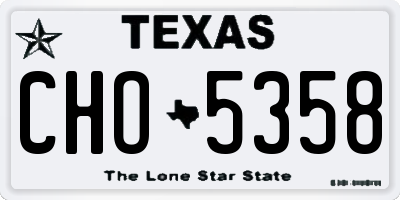 TX license plate CHO5358