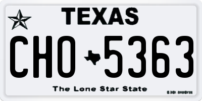 TX license plate CHO5363