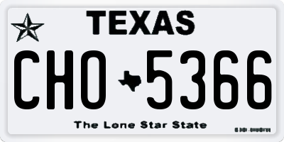 TX license plate CHO5366
