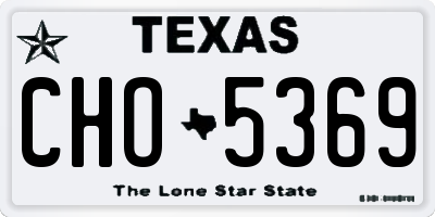 TX license plate CHO5369