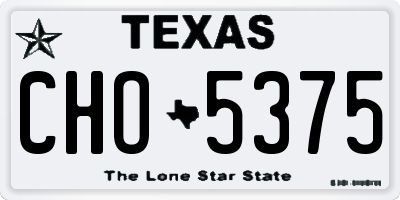 TX license plate CHO5375