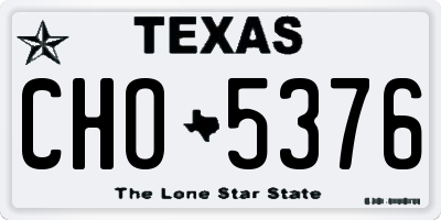 TX license plate CHO5376