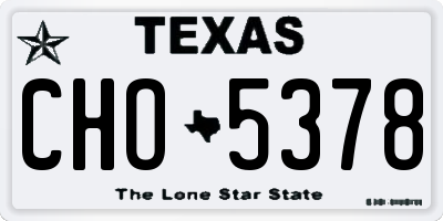 TX license plate CHO5378
