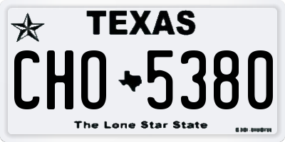 TX license plate CHO5380