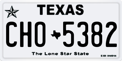 TX license plate CHO5382