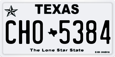 TX license plate CHO5384