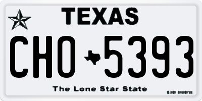 TX license plate CHO5393