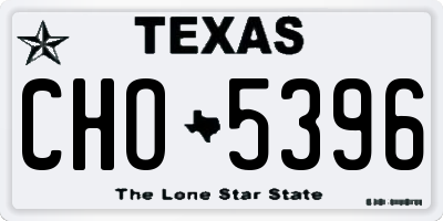 TX license plate CHO5396