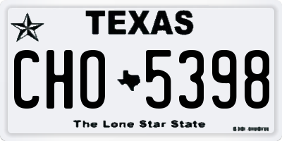 TX license plate CHO5398