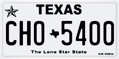 TX license plate CHO5400