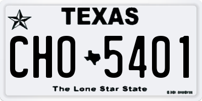 TX license plate CHO5401