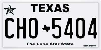 TX license plate CHO5404