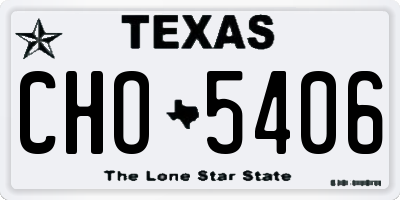 TX license plate CHO5406