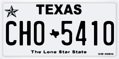 TX license plate CHO5410