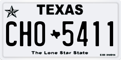 TX license plate CHO5411