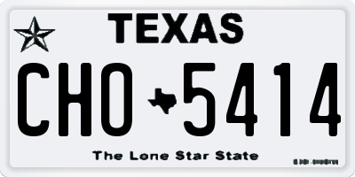 TX license plate CHO5414