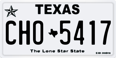 TX license plate CHO5417
